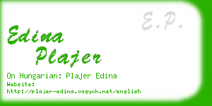 edina plajer business card